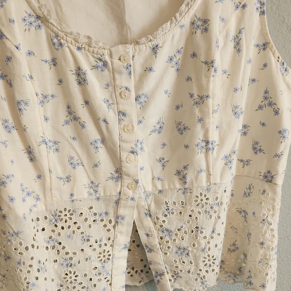 American Eagle Outfitters Cream Bustier Tank Top - Picture 3 of 9